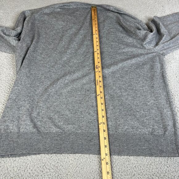 Cashmere Wool Blend Sweater Mens 4XLT Pullover V-Neck Gray Kallspin Big & Tall - Picture 6 of 10